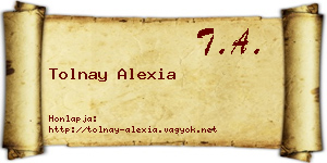 Tolnay Alexia névjegykártya